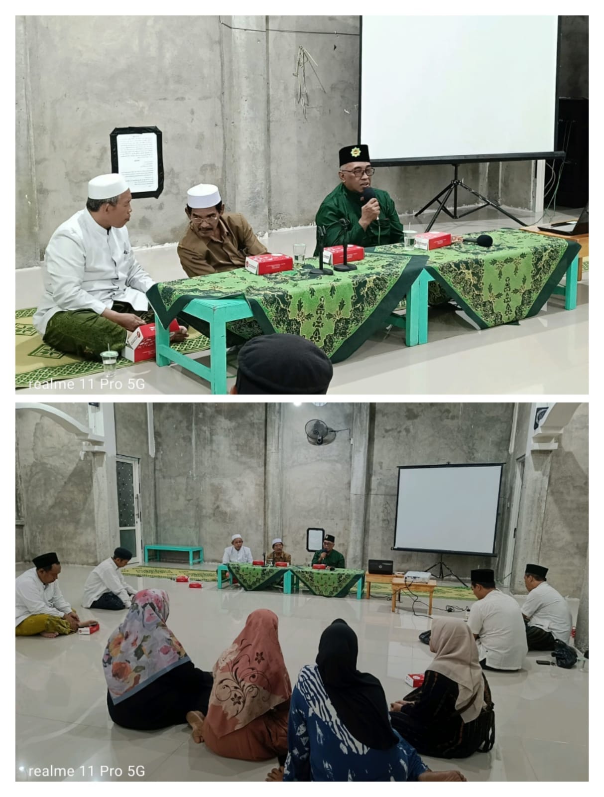 General Manager KSPPS BMT Mandiri Sejahtera Karangcangkring Jawa Timur (Bpk. H.M. Ayubi Chozin) dalam acara Sosialisasi Produk-produk KSPPS BMT Mandiri Sejahtera Karangcangkring Jawa Timur di yayasan Mazroatul Ulum Paciran Lamongan