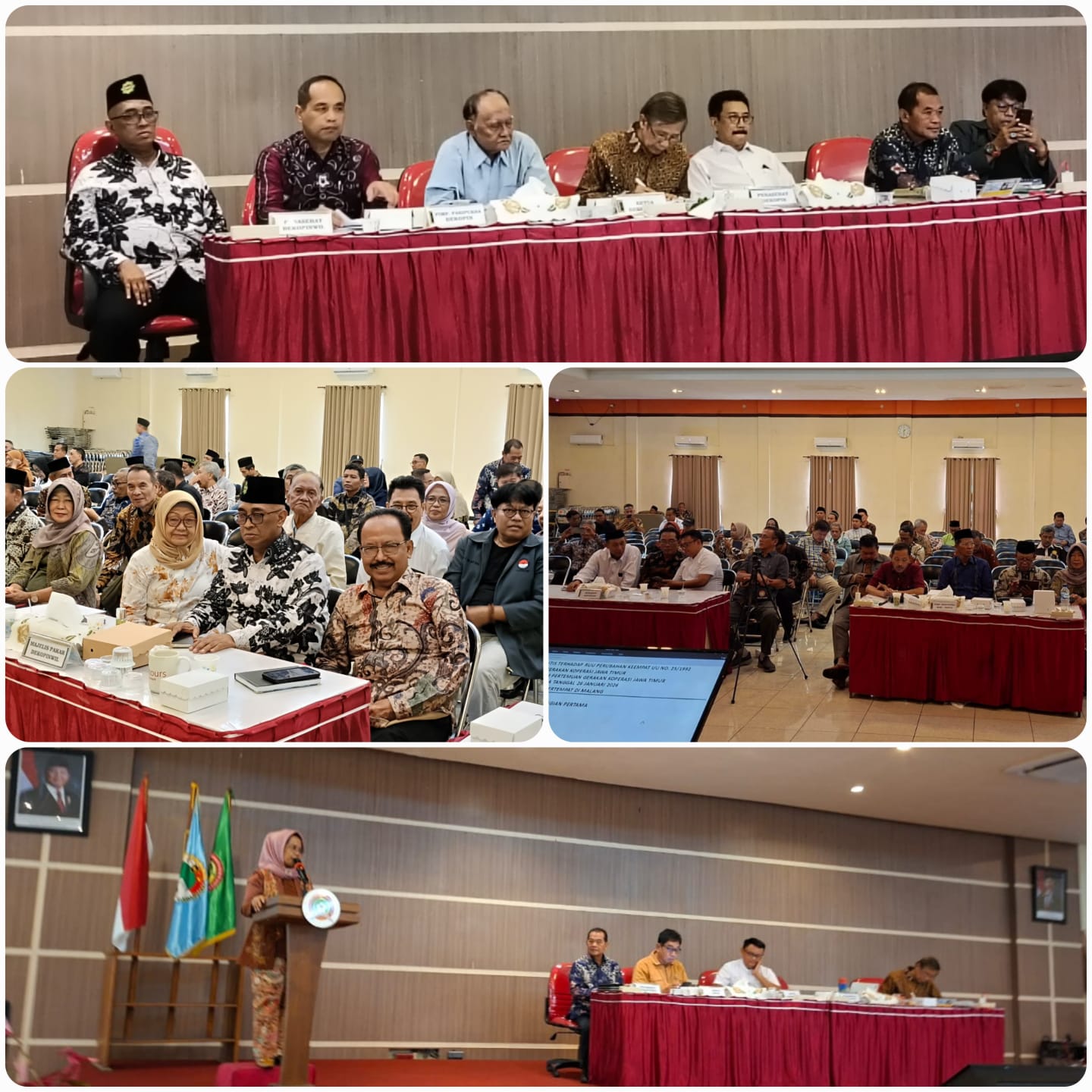 General Manager KSPPS BMT Mandiri Sejahtera Jawa Timur (Bp.H.M.Ayubi Chozin) dalam acara Rapat Finalisasi Pembahasan dan Penyusunan Draft RUU Perubahan Keempat UU No. 25 Tahun 1992 Dekopinwil Provinsi Jawa Timur di Aula Kopmen, Setia Budi Wanita Malang Ja