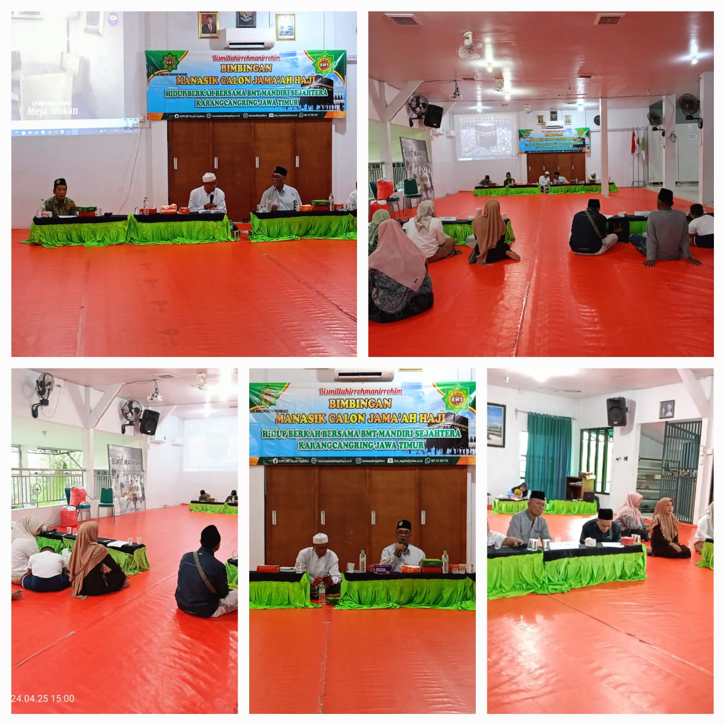 Kegiatan Manasik Pertama untuk 10 Calon Jamaah Haji Plus 48 Hari Dari KSPPS BMT Mandiri Sejahtera Karangcangkring Jawa Timur. Insyaallah pemberangkatan tanggal 04 Mei 2024 di Aula Kantor Pusat KSPPS BMT Mandiri Sejahtera Karangcangkring Jawa Timur