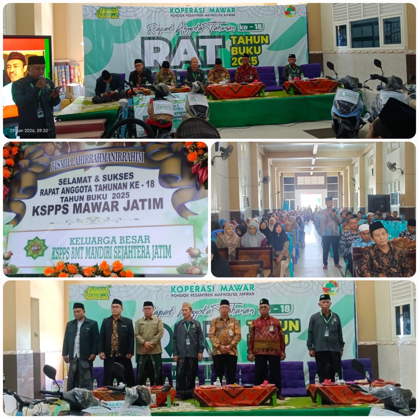 General Manager KSPPS BMT Mandiri Sejahtera Jawa Timur (Bp.H.M.Ayubi Chozin) dalam acara Rapat Anggota Tahunan (RAT) Ke - 18 KSPPS Mawar Jatim Tahun Buku 2025 di Graha KH. Masykuri Shodiq SMK NU 1 Karanggeneng Lamongan. Kamis, 29 Januari 2026