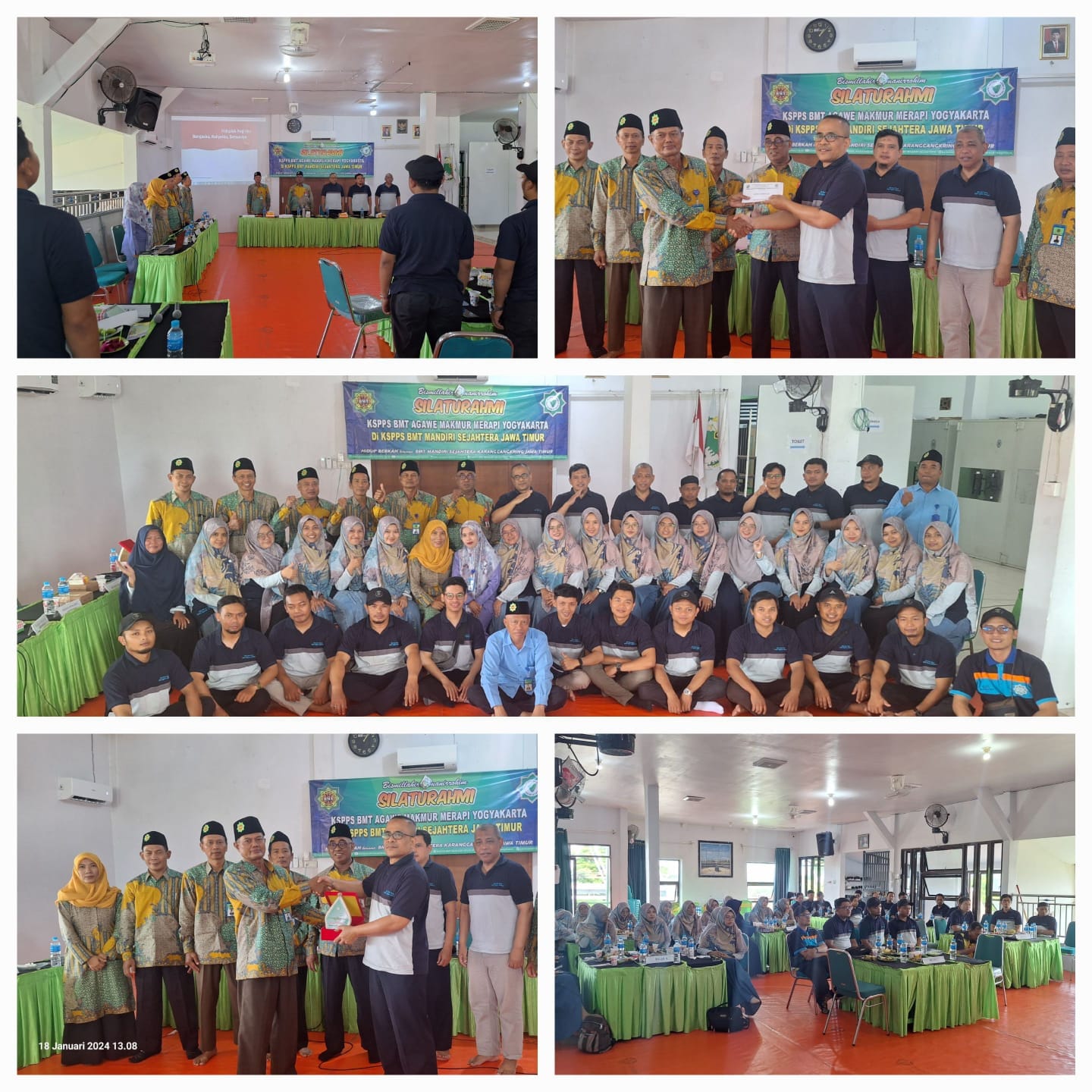 Menerima tamu silaturrahim dan study banding dari Pengurus dan Pengelola KSPPS BMT Agawe Makmur Merapi Sleman Jogjakarta, Selasa 18 Januari 2024 di Aula Kantor Pusat KSPPS BMT Mandiri Sejahtera Karangcangkring Jawa Timur