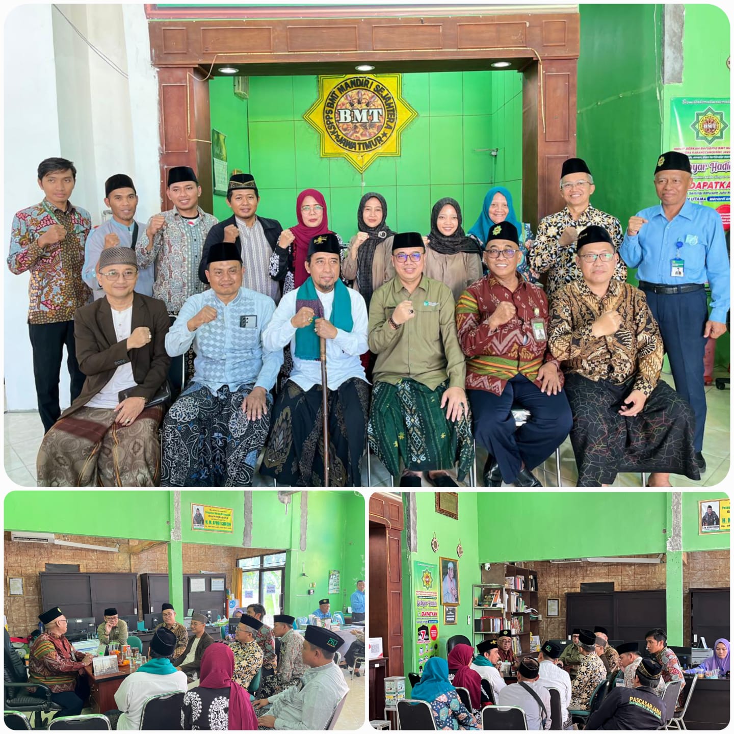 Genenral Manager(Bp.H.M.Ayubi Chozin menerima tamu Silaturrahmi dari GM BMT UGT Nusantara (Bp.H.M.Sholeh Wafie),Dirut BMT Maslahah (Bp.H.M.Abdulloh Shodiq),Pengasuh Ponpes Daru Ulul Albab Nganjuk (Bp.Dr.KH.Kharisudin Aqib),GM KSPPS DMU Jatim (Bp.H.Muhamma