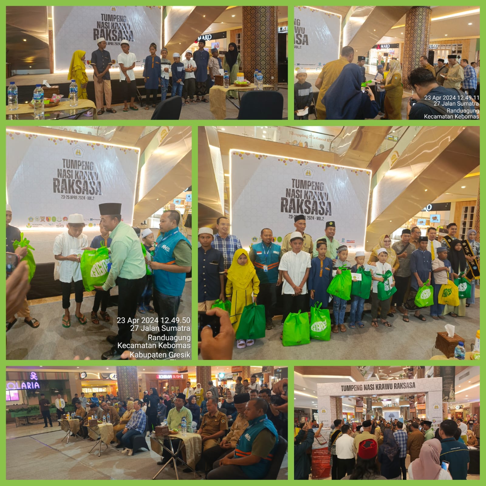 Kabag SDI KSPPS BMT Mandiri Sejahtera Jawa Timur (Bp.Iskan, SE) dalam Acara Festival Tumpeng Nasi Krawu  dan Pemberian Santunan untuk Anak Yatim Piatu kerjasama dengan HPN Komunitas Wartawan Gresik (KWG) di Atrium Gressmall Gresik