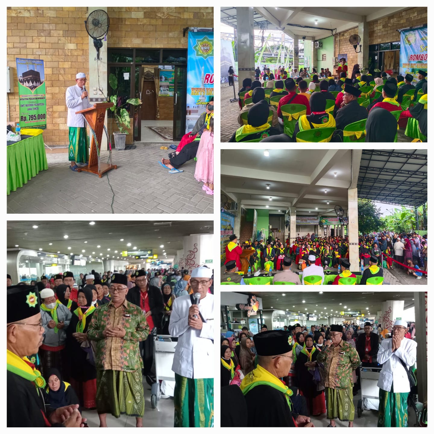 Prosesi Kepulangan 259 Jamaah Umroh Akbar Paket 12 Hari KSPPS BMT Mandiri Sejahtera Jawa Timur (28 Pebruari - 10 Maret 2024) di Bandara Juanda Surabaya dan Halaman Kantor Pusat KSPPS BMT Mandiri Sejahtera Jawa Timur