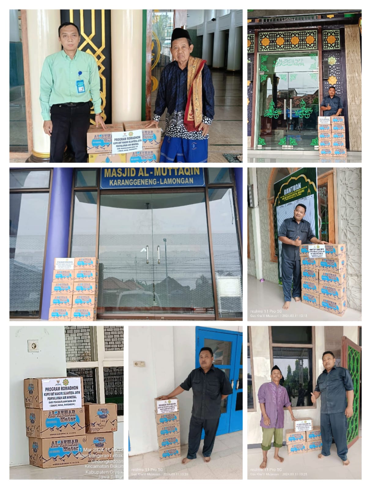 Penyerahan Air Mineral untuk Masjid dan Mushola di wilayah sekitar kantor Pusat
