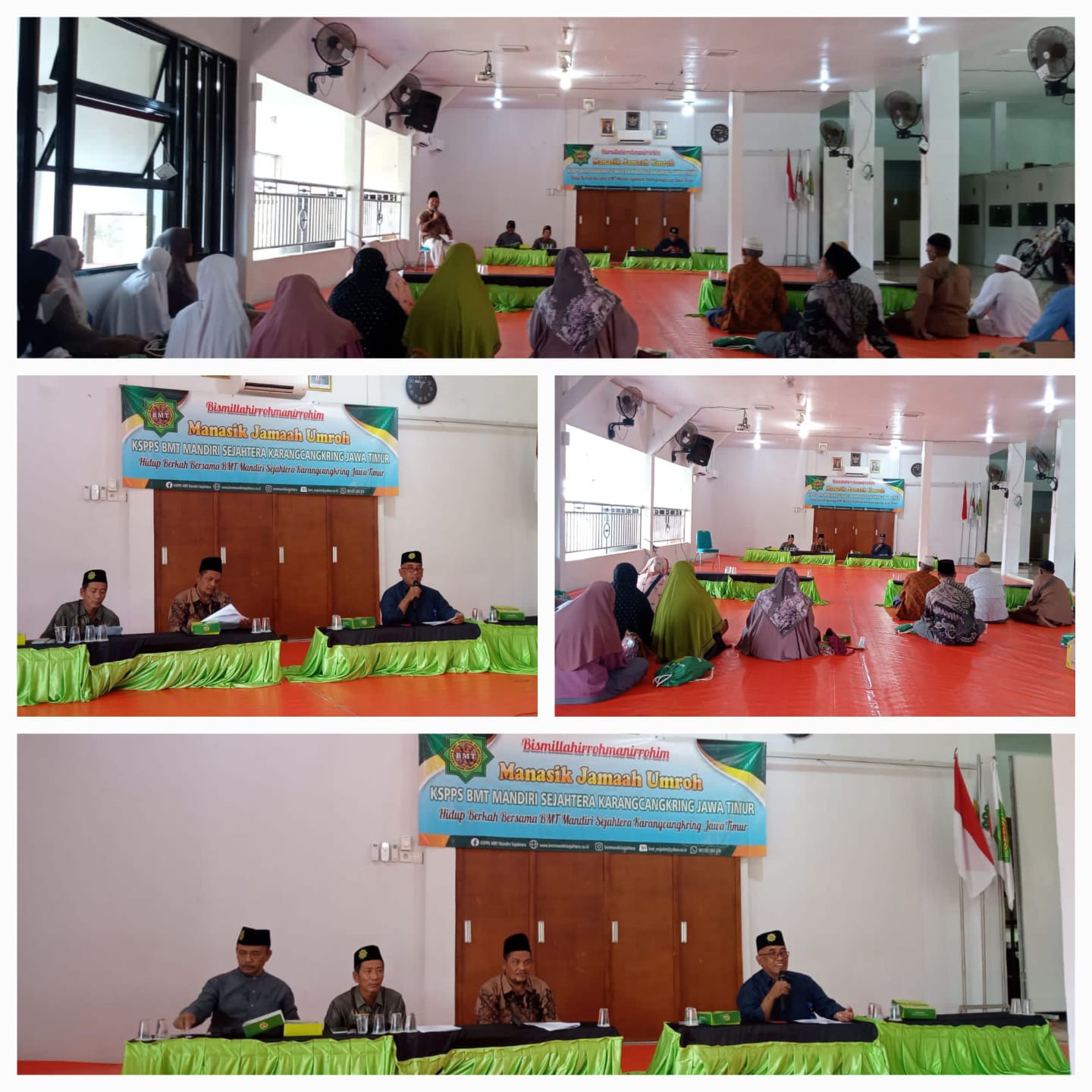 Kegiatan Manasik Pertama untuk 23 Calon Jamaah Umroh Paket 12 Hari Awal Ramadhan  KSPPS BMT Mandiri Sejahtera Karangcangkring Jawa Timur. Insyaallah pemberangkatan tanggal 13 Maret 2024 di Aula Kantor Pusat KSPPS BMT Mandiri Sejahtera Karangcangkring Jawa