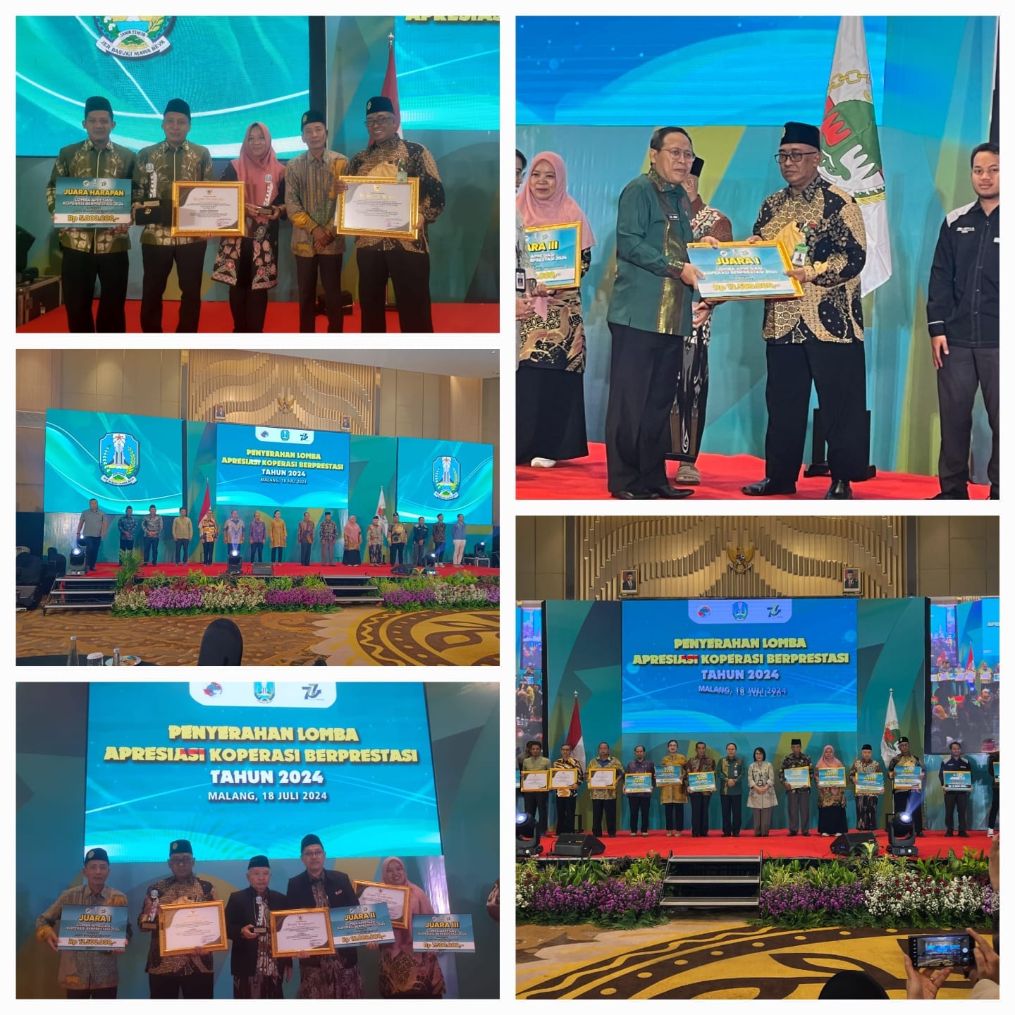 KSPPS BMT Mandiri Sejahtera Jawa Timur yang diwakili oleh General Manager (Bp.H.M.Ayubi Chozin) menerima Penghargaan Juara 1 Lomba Koperasi Berprestasi Tahun 2024 Kategori Koperasi Simpan Pinjam dan Pembiayaan Syariah dari Dinas Koperasi dan UKM Provinsi 