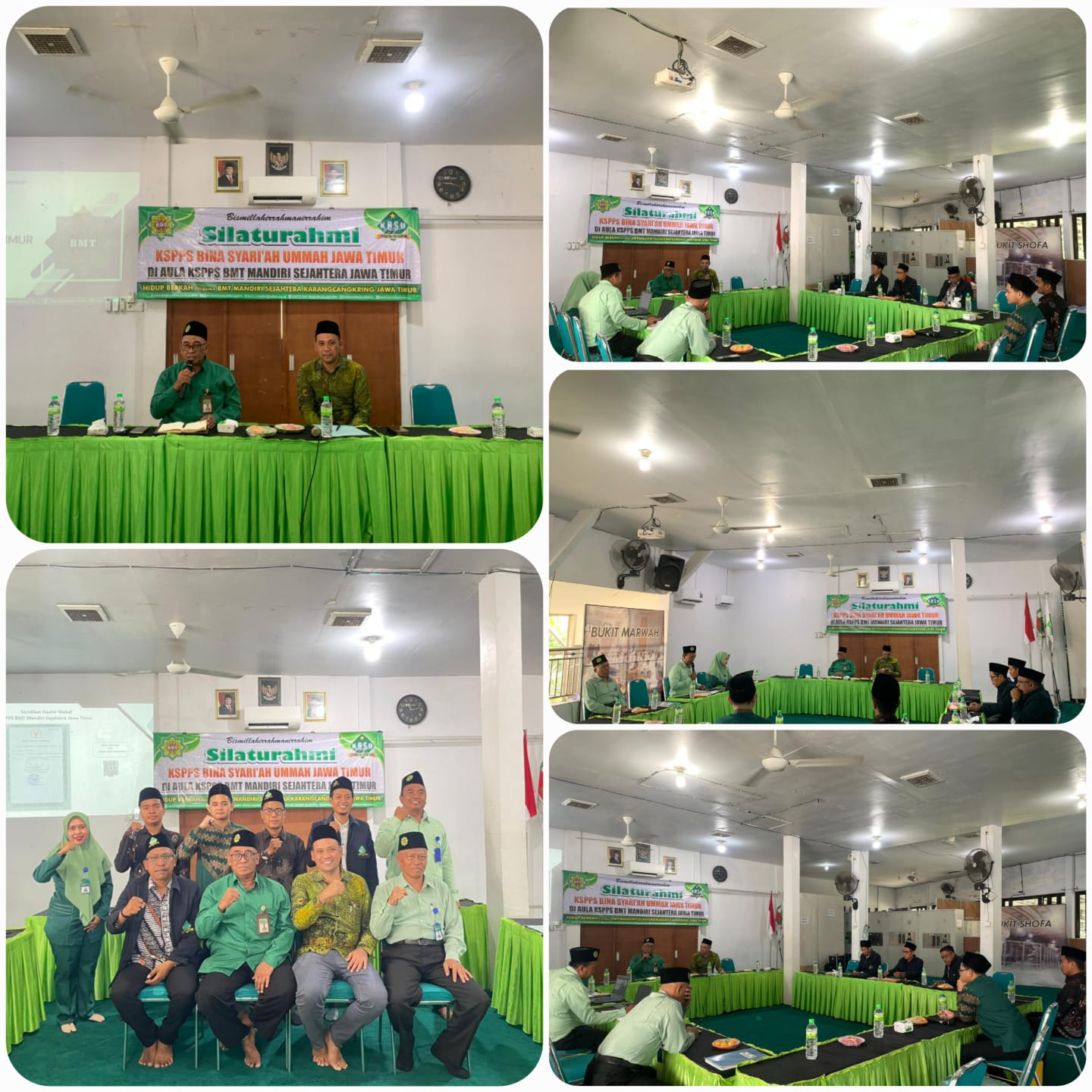 General Manager KSPPS BMT Mandiri Sejahtera Jawa Timur ( Bp.H.M. Ayubi Chozin ) menerima tamu Silaturrahmi  dari Ketua ( Bp. Muhammad Muslih,. S.Pd., M.E. ), Pengawas dan Pengelola Ziswaf KSPPS Bina Syariah Ummah Jawa Timur ( KBSU ) di Aula KSPPS BMT Mand