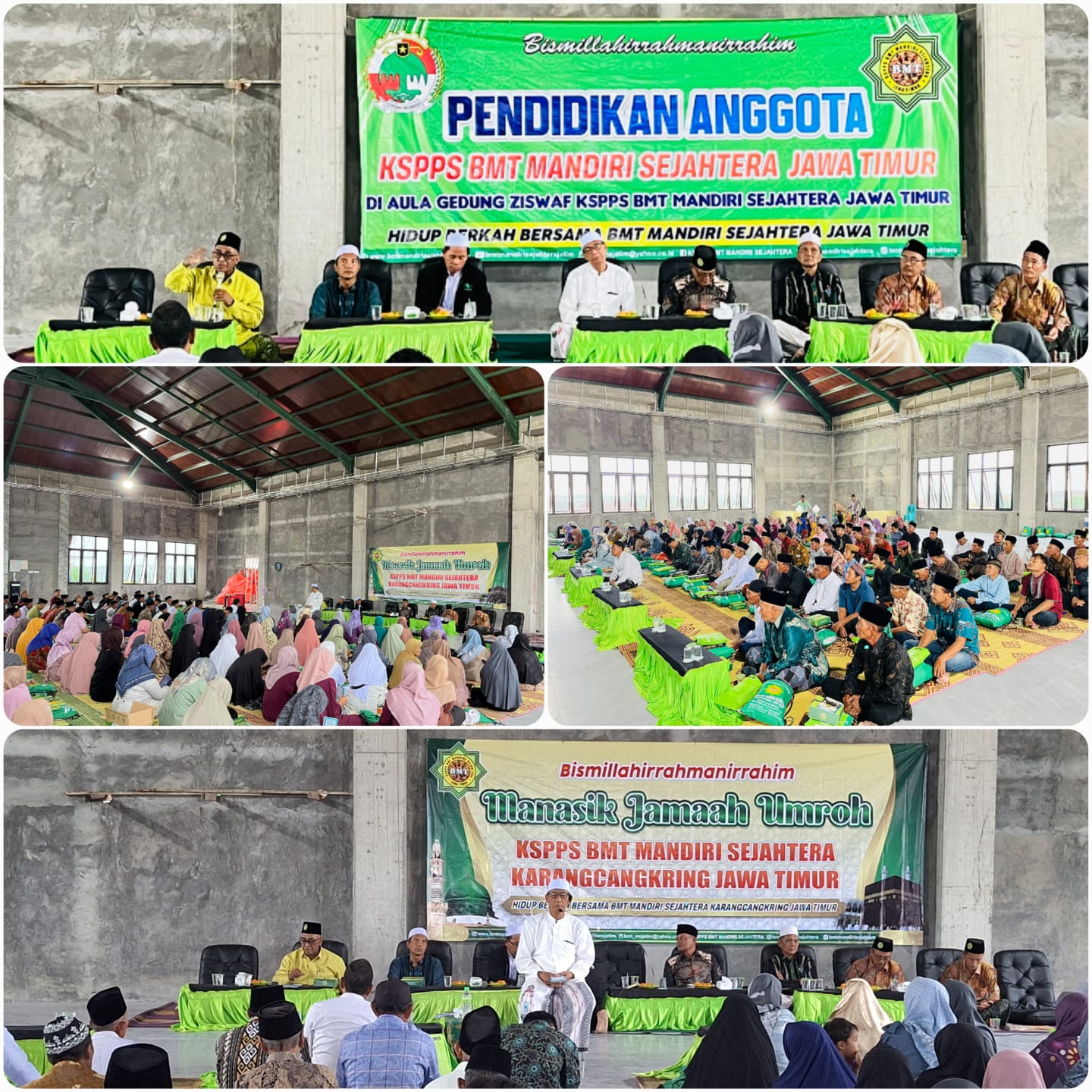 Pendidikan Anggota tahun 2026 serta Manasik Pertama untuk 152 Calon Jamaah Umroh KSPPS BMT Mandiri Sejahtera Jawa Timur  Paket 12 Hari Insyaallah Pemberangkatan tanggal 7 Februari 2026 di Aula Kantor Pusat KSPPS BMT Mandiri Sejahtera Jawa Timur